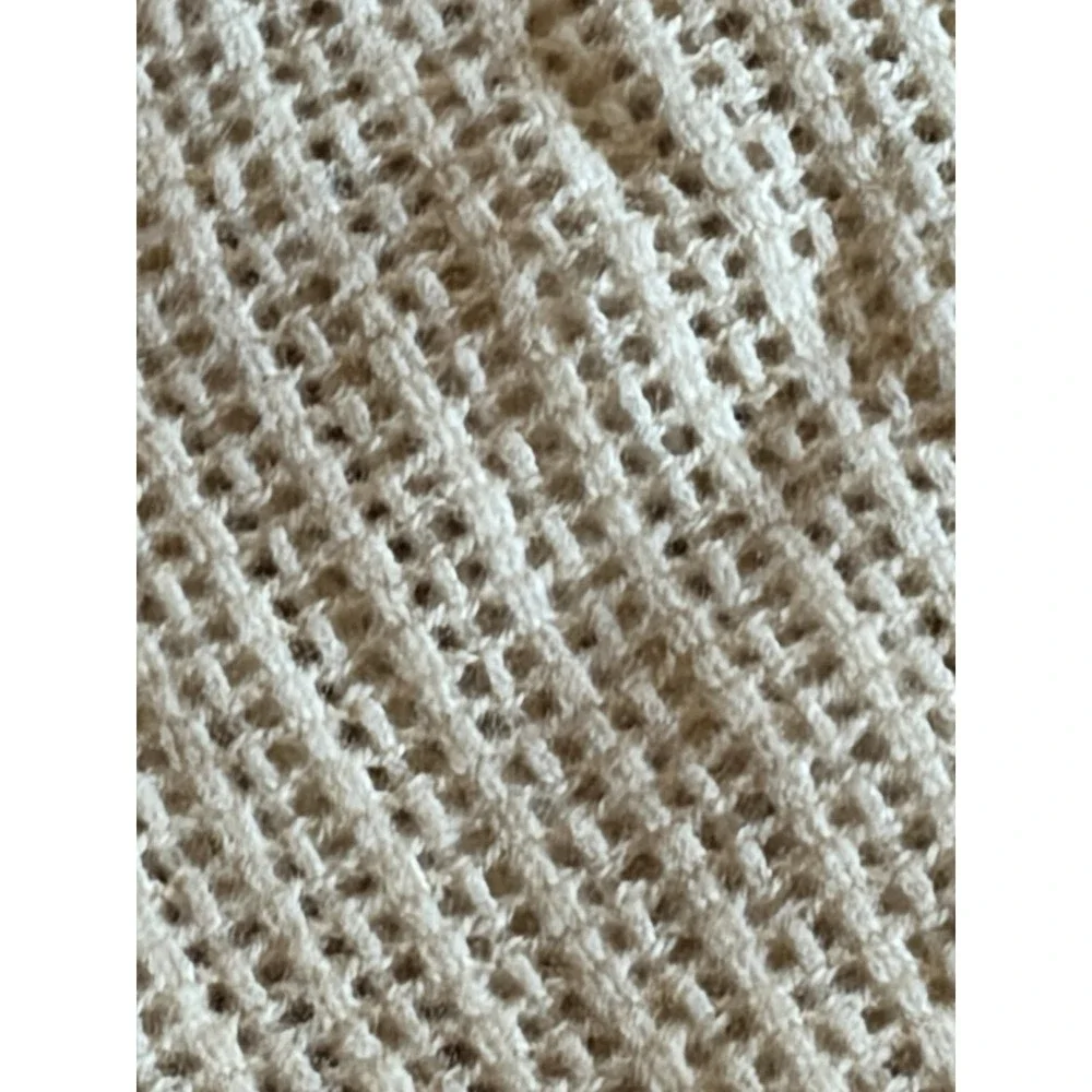 Marshall Field & Co Wool Blanket 82x68 Ivory Earlywarm Cellular Satin‎ Trim Vtg